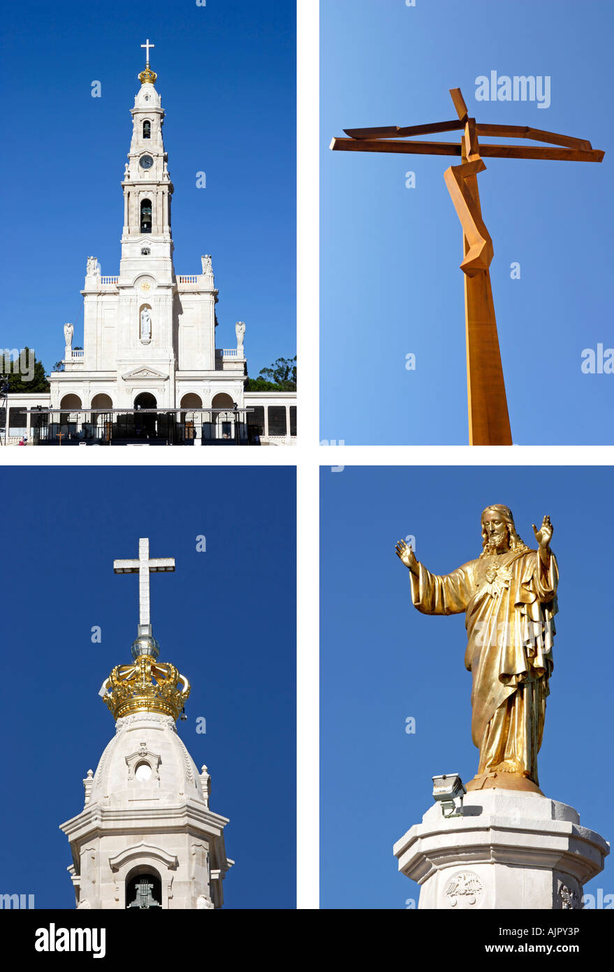 Série de 4 photos de Fatima, au Portugal. Banque D'Images