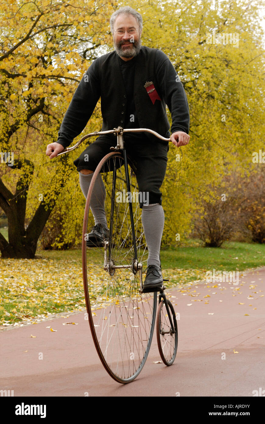 Penny Farthing à Prague République Tchèque Banque D'Images