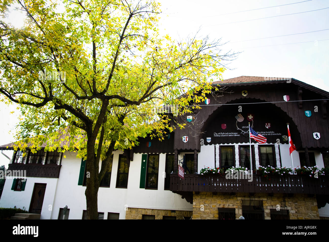 Monroe Hall Turner Wisconsin Patrimoine suisse et centre communautaire, reconstruit en 1938 après un incendie a détruit l'original Banque D'Images