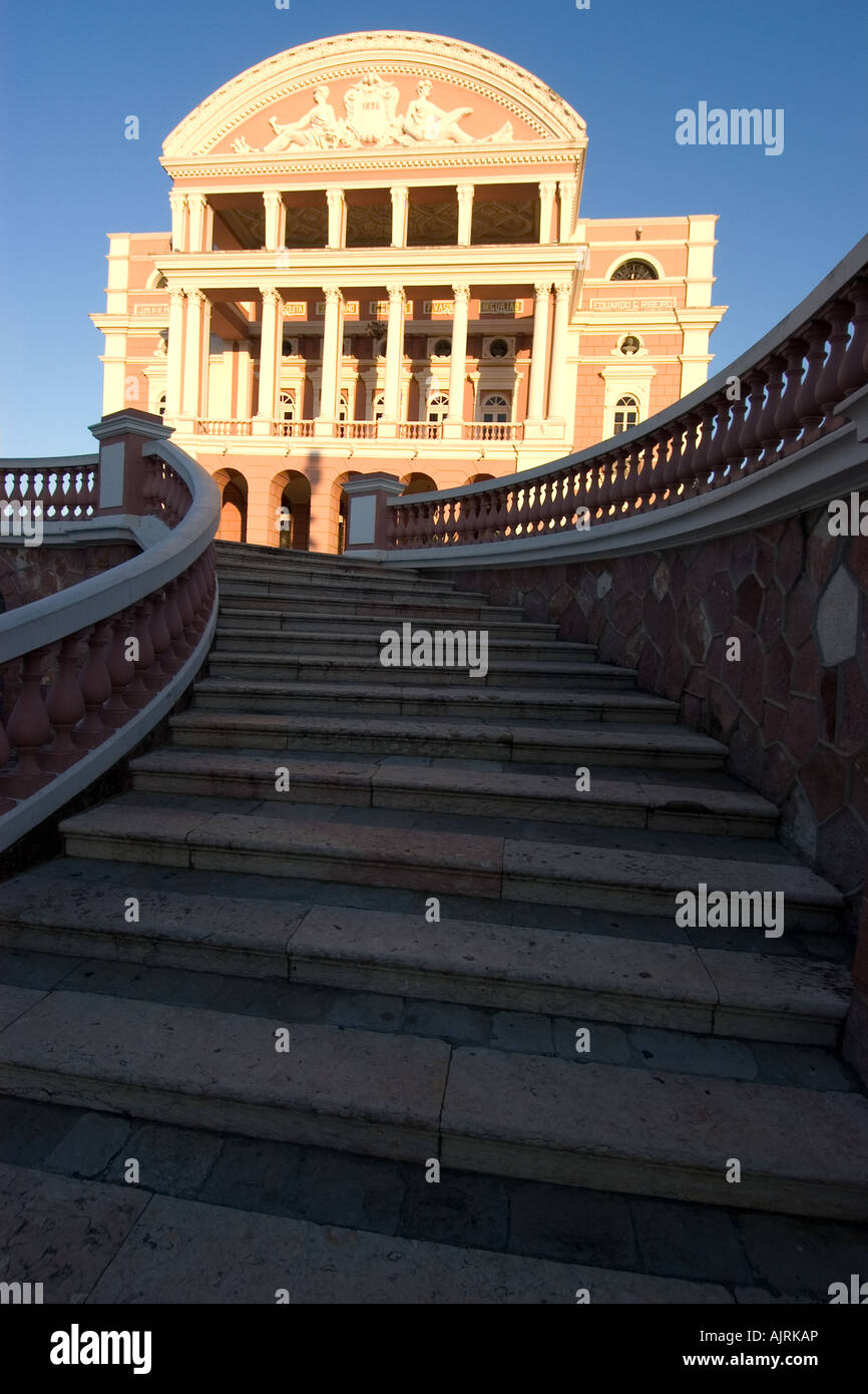 Amazon theatre opera house construit en 1896 durant le boom du caoutchouc Manaus Amazonas Brésil Banque D'Images