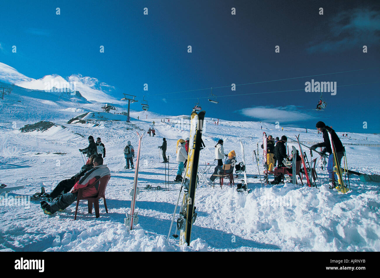 Sports d'hiver à Mont Erciyes, Kayseri Turquie. Banque D'Images