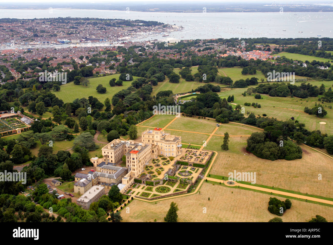 Osborne House aérienne Port Solent Cowes Ile de Wight Angleterre UK Banque D'Images