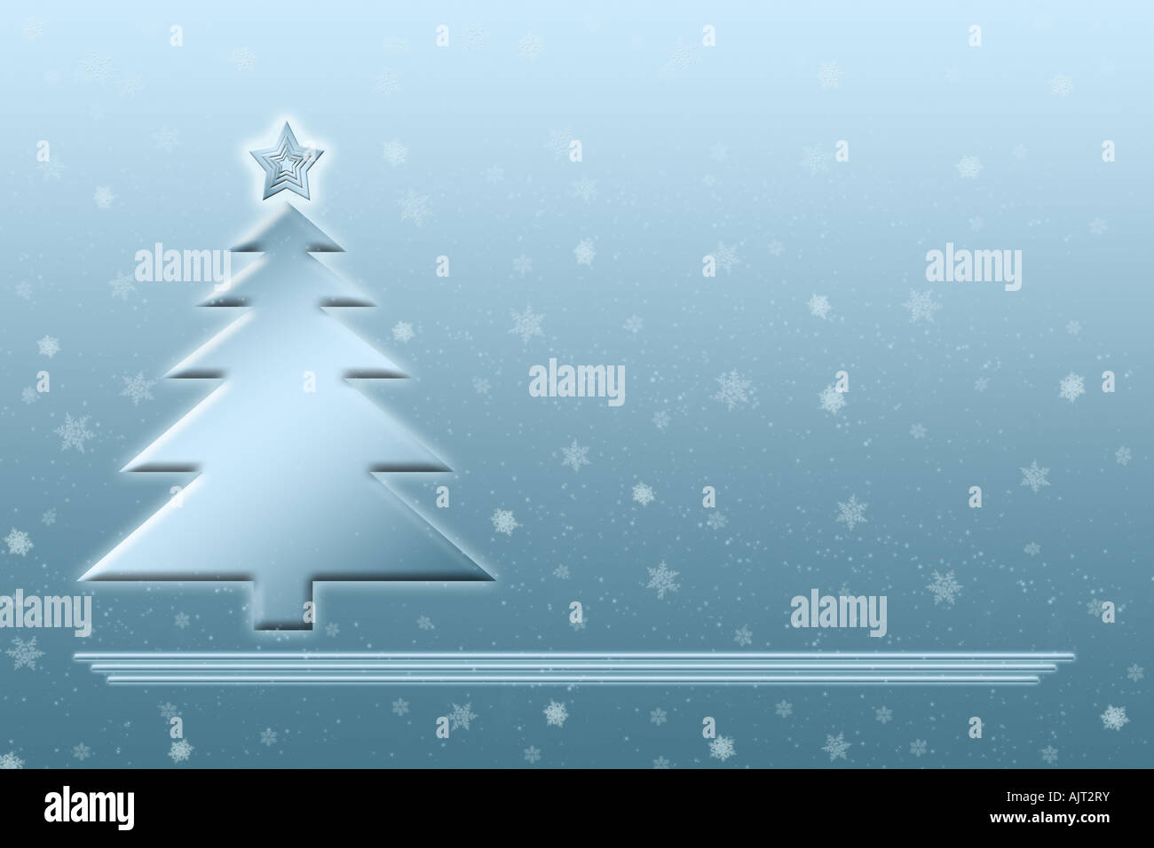Metallic illustration d'un arbre de Noël sur un jour de neige Banque D'Images