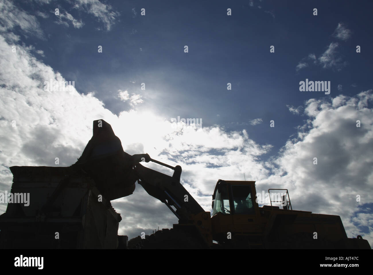 Silhouette de chargeur avant Banque D'Images