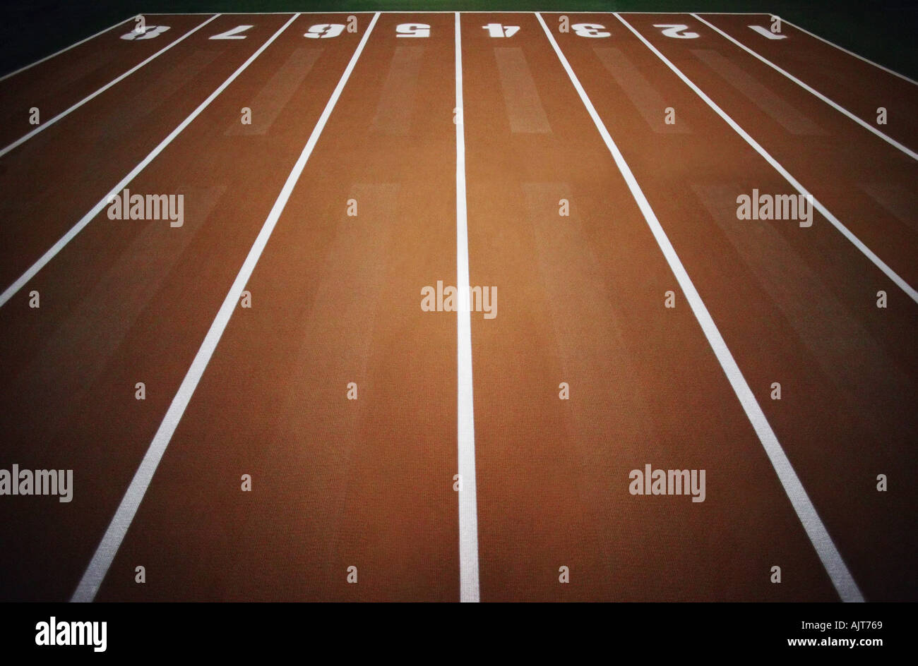 Une piste de course avec six voies Banque D'Images