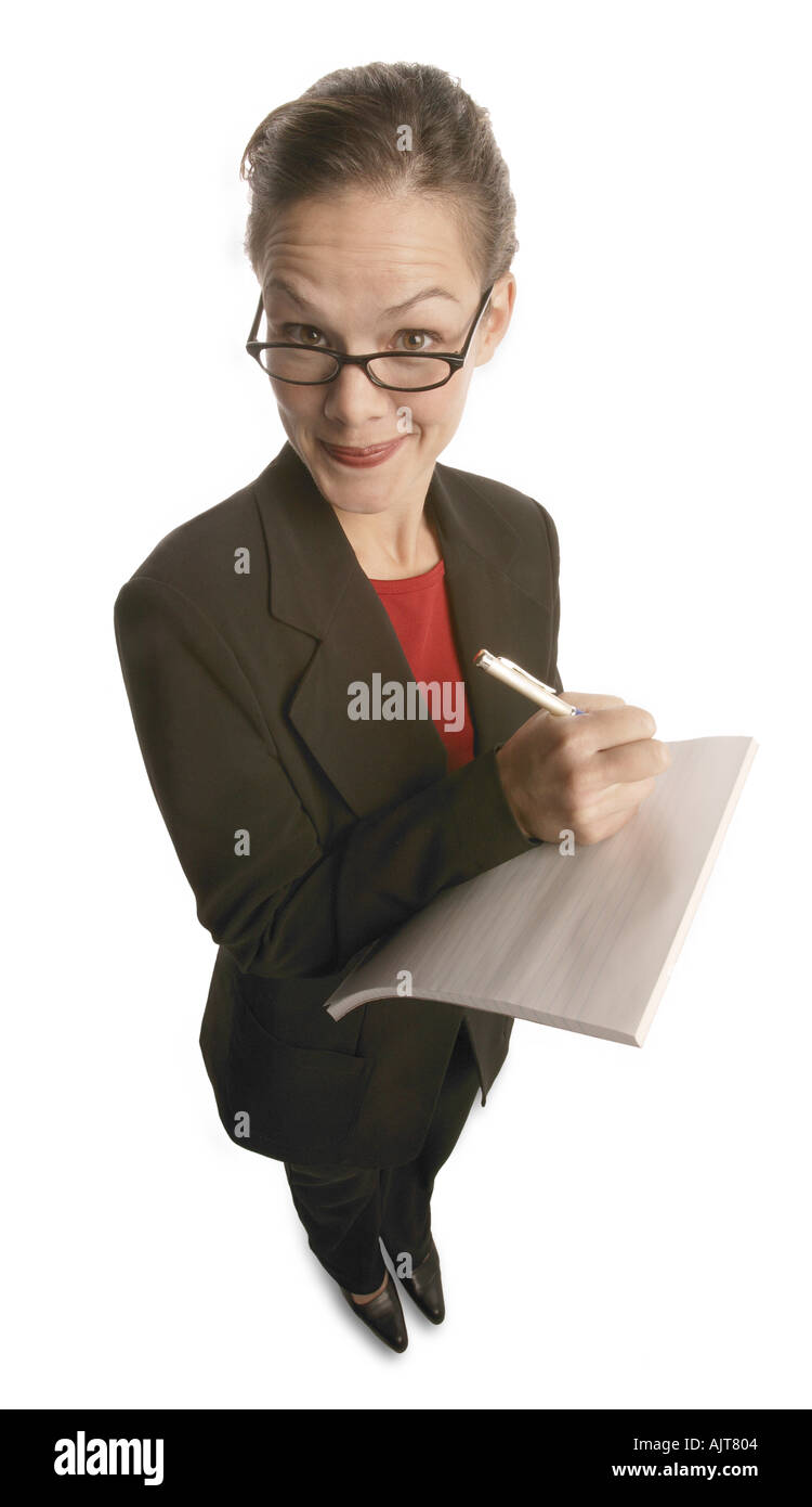 Businesswoman with notepad Banque D'Images