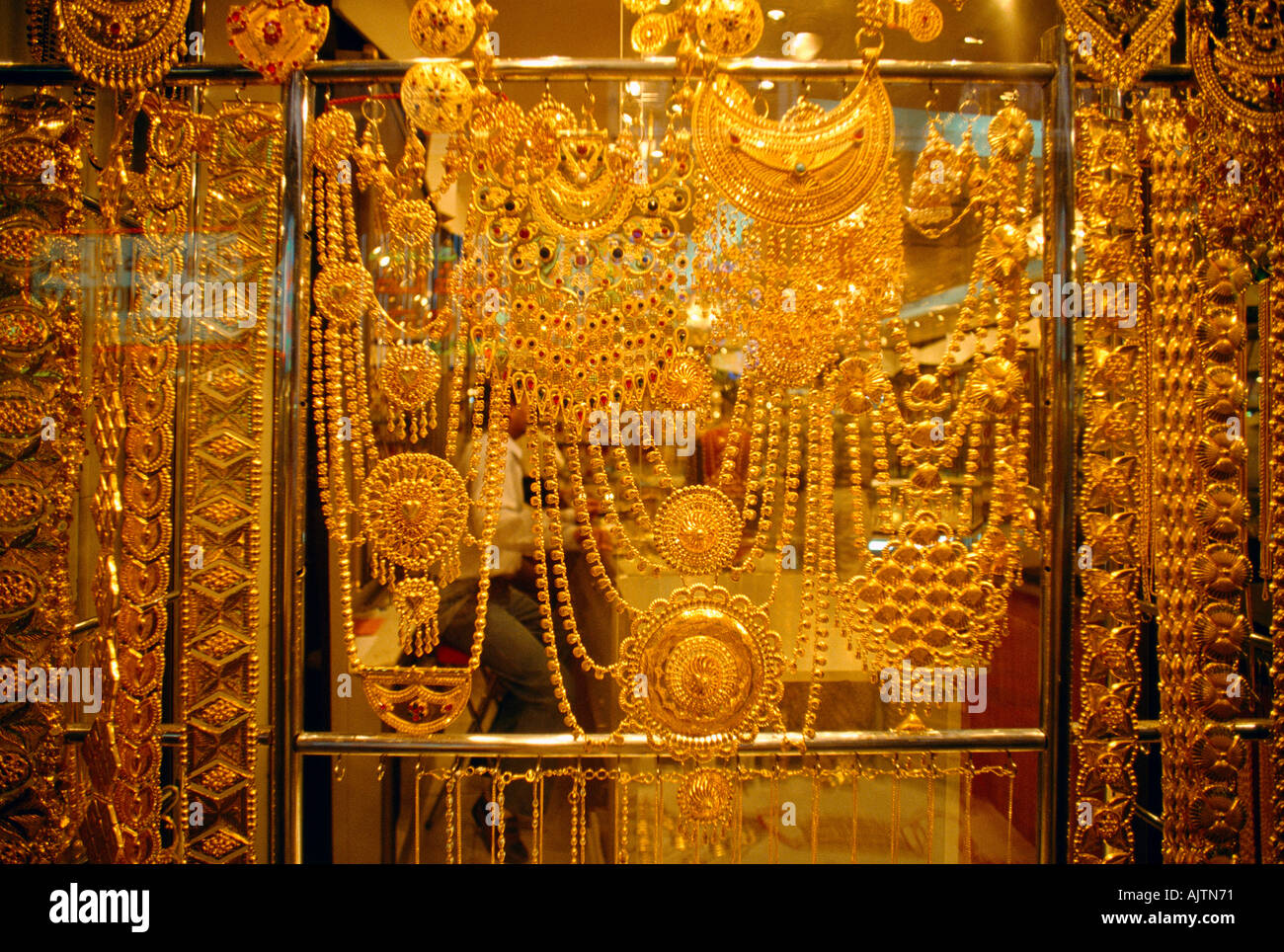 Dubai UAE New Gold Souk des bijoux Banque D'Images