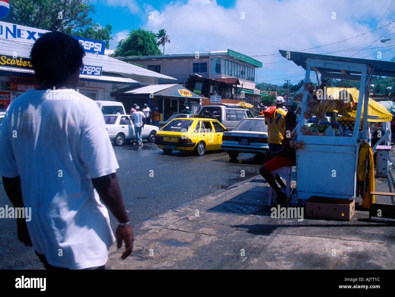 Port d'Espagne Trinité-scène de rue Banque D'Images