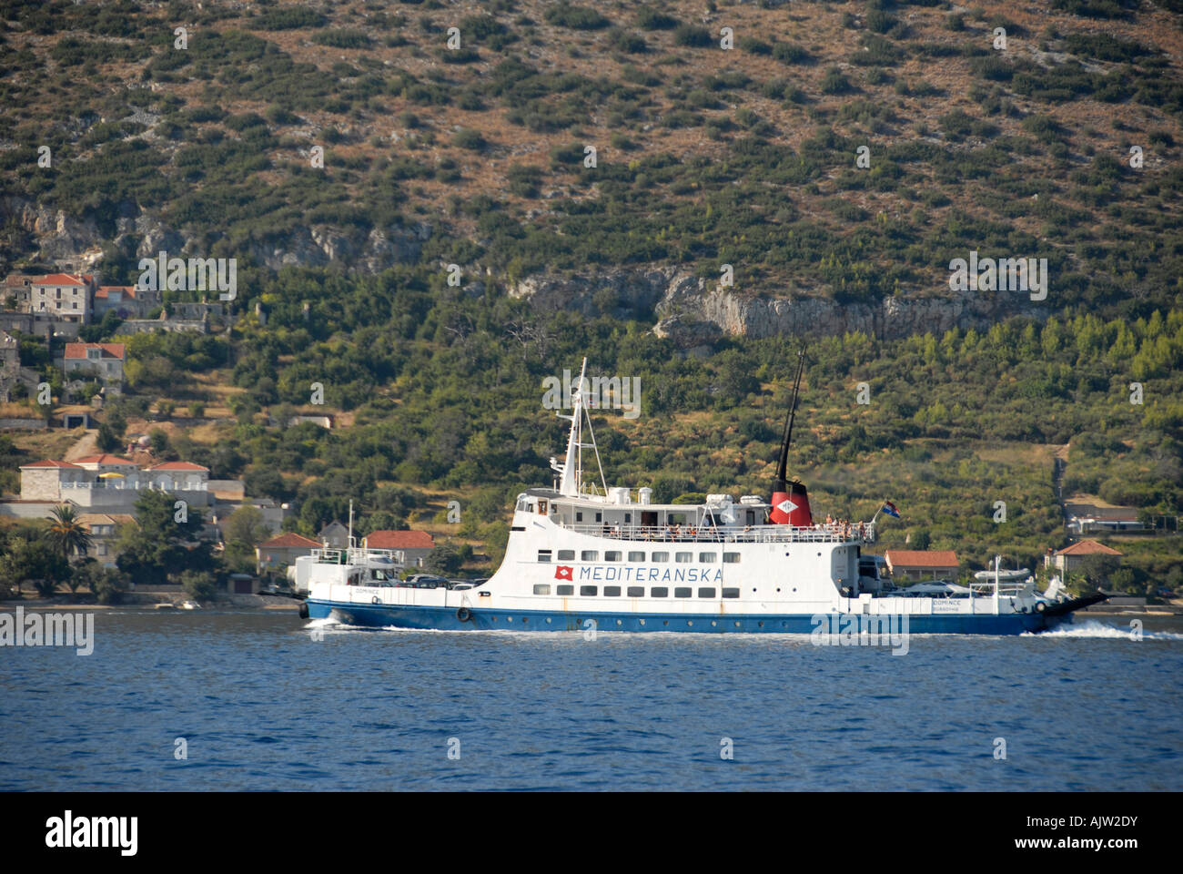 Car-ferry de la côte dalmate Croatie Banque D'Images