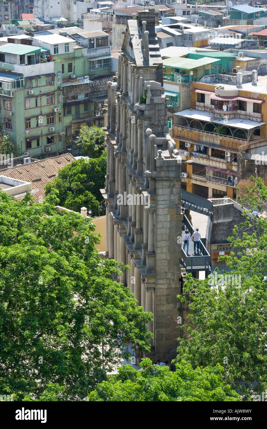 Macao les ruines de Sao Paulo Église Cathédrale St Paul Banque D'Images