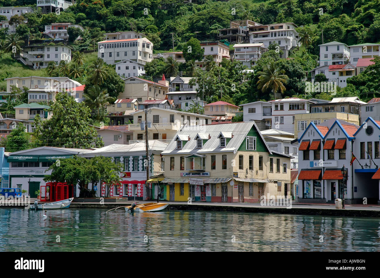 St George's, Grenade capitale de l'île des Caraïbes ville paysage pittoresque Banque D'Images