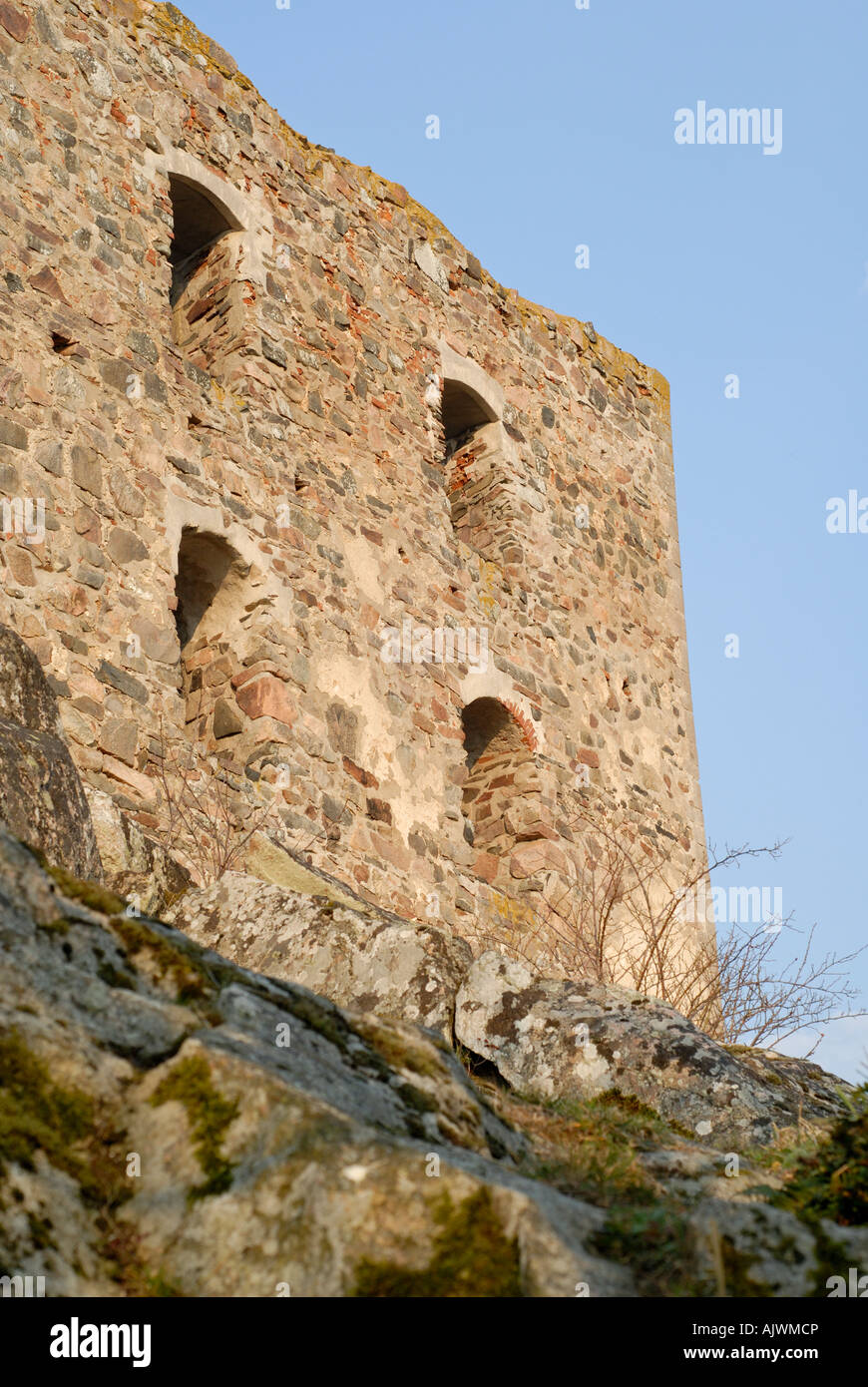 Ruines du château du 16ème siècle près de Brahehus Gränna, Sweden Banque D'Images
