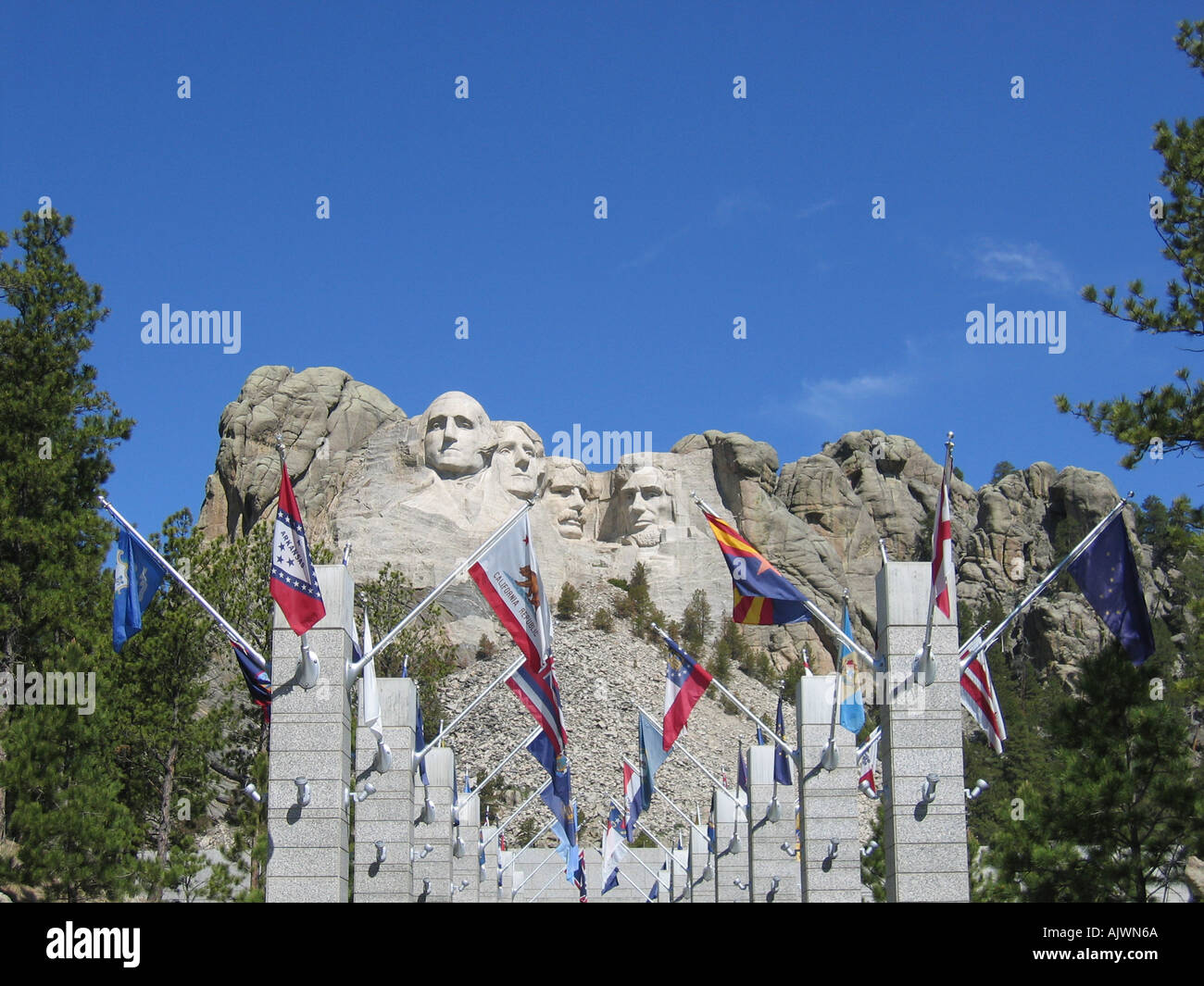 USA South Dakota Mont Rushmore George Washington Entrée Thomas Jefferson Theadore Roosevelt Abraham Lincoln Banque D'Images
