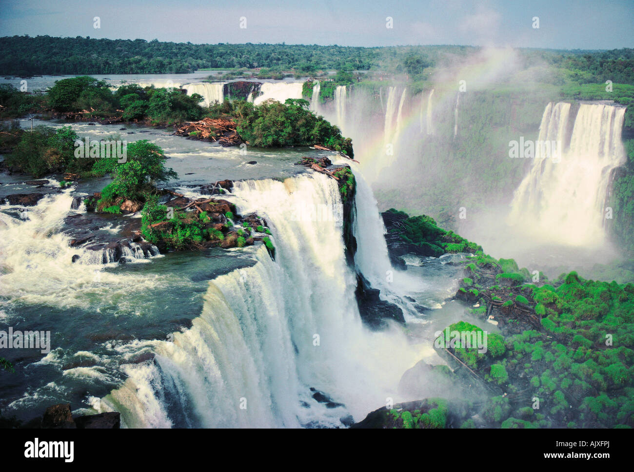 Le Brésil. La région du Parana. Iguassu Falls. Banque D'Images