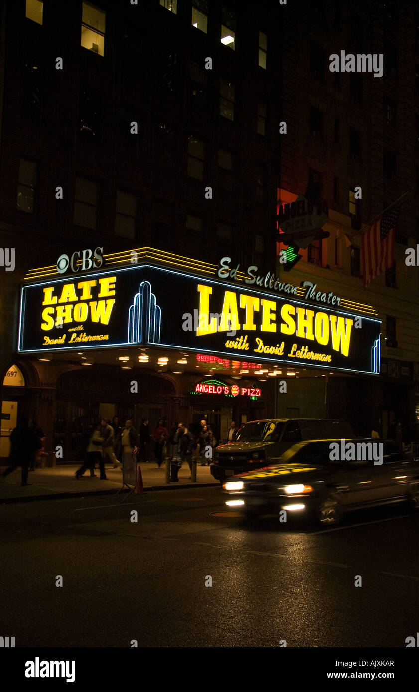 Célèbre David Letterman Ed Sullivan Theatre Studio Hall à New York City Banque D'Images