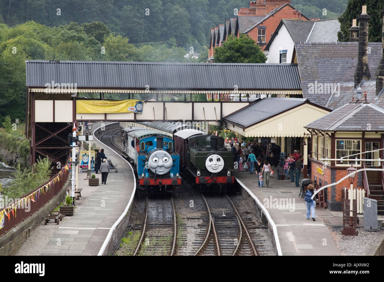 Thomas le réservoir du moteur et du Canard à Llangollen station pour événement spécial sur le chemin de fer à vapeur de Llangollen Denbighshire North Wales Banque D'Images