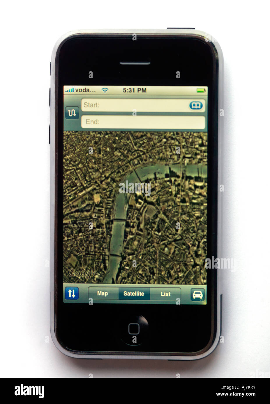51863 une carte satellite du centre de Londres sur l'Iphone Banque D'Images