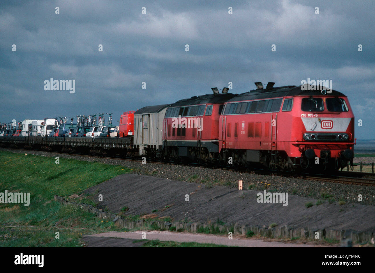 Location de train / Sylt / Autozug Banque D'Images