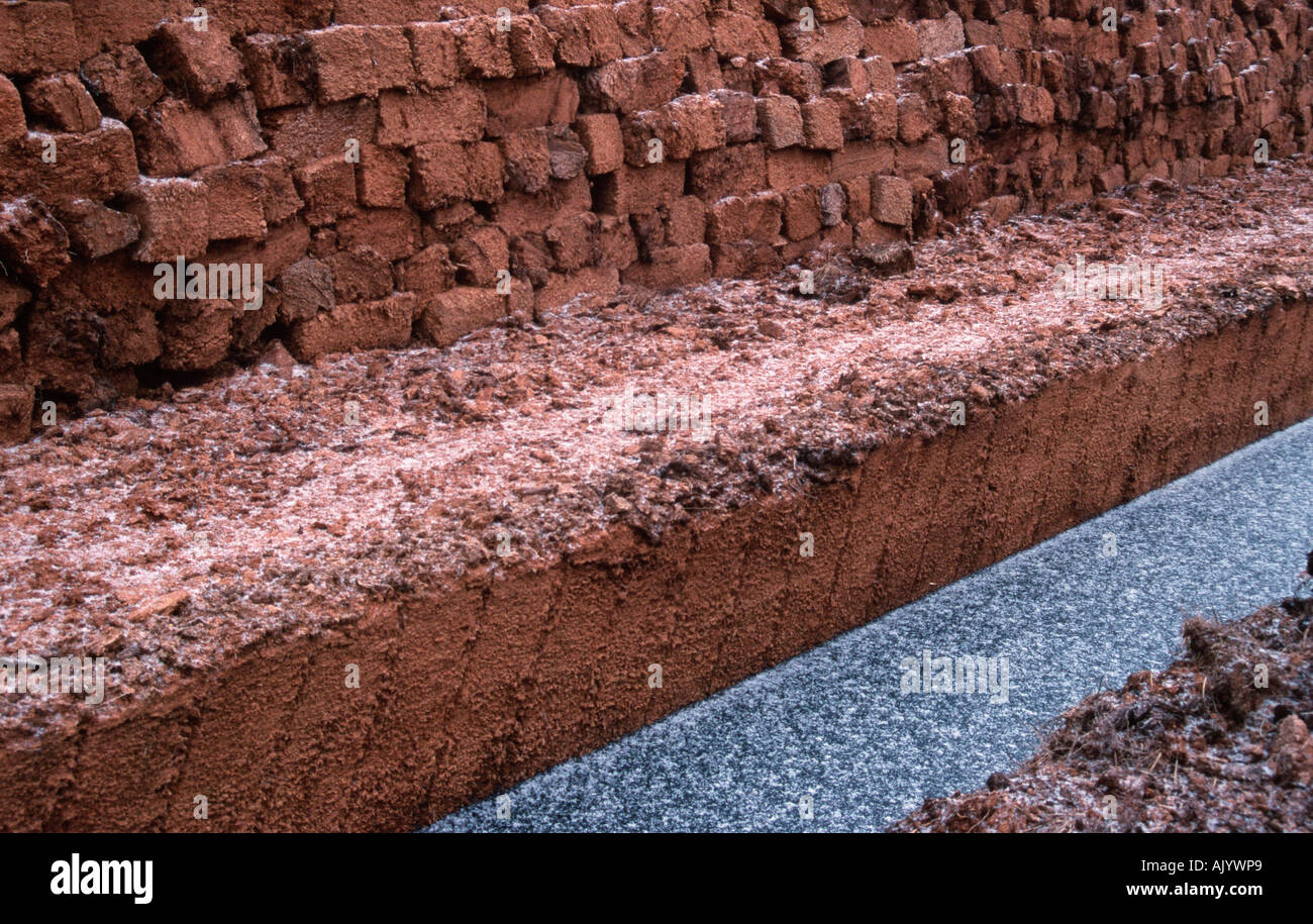 Des piles de la tourbe Torf / Torfsoden / Gestochener Banque D'Images