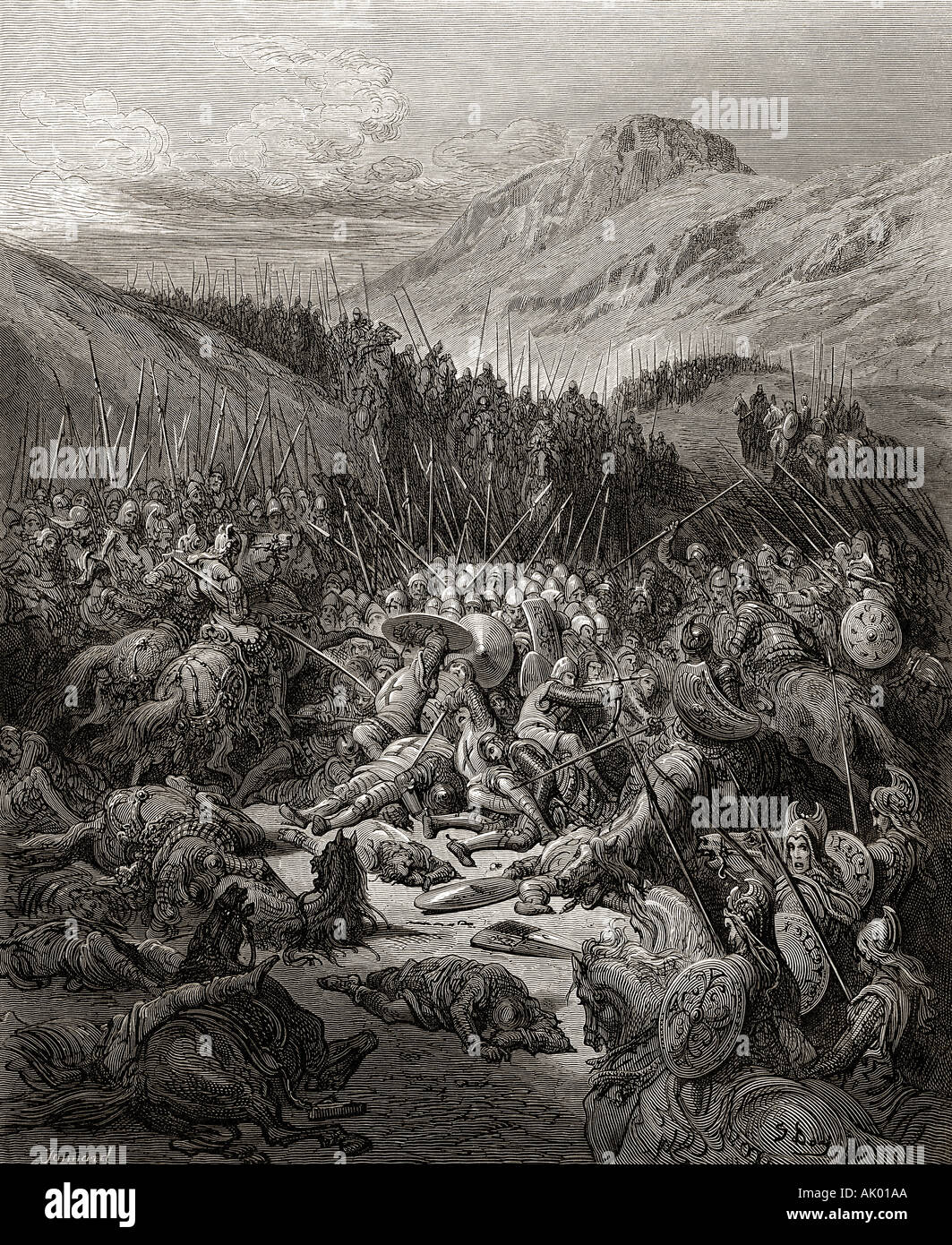 La bataille d'Arsuf lors de la troisième croisade, 1191. Banque D'Images