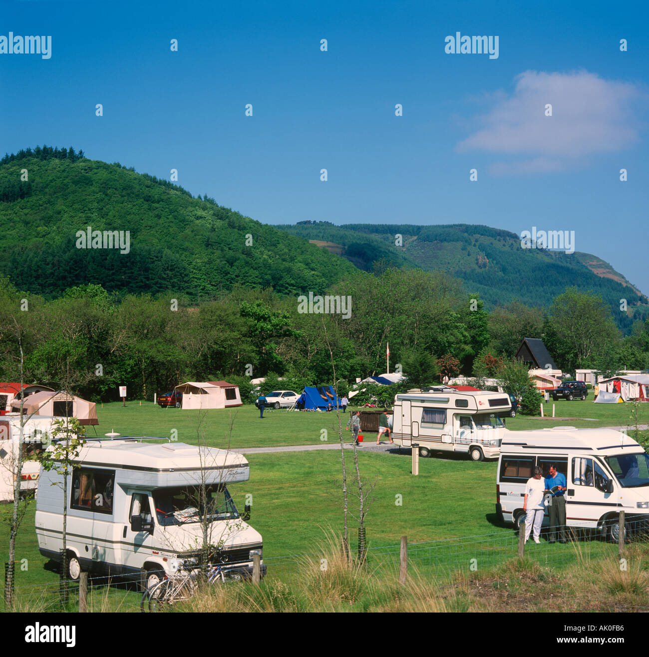 Région Pays de Galles Royaume-uni Dyfed Randirmwyn Camping AM1 Banque D'Images