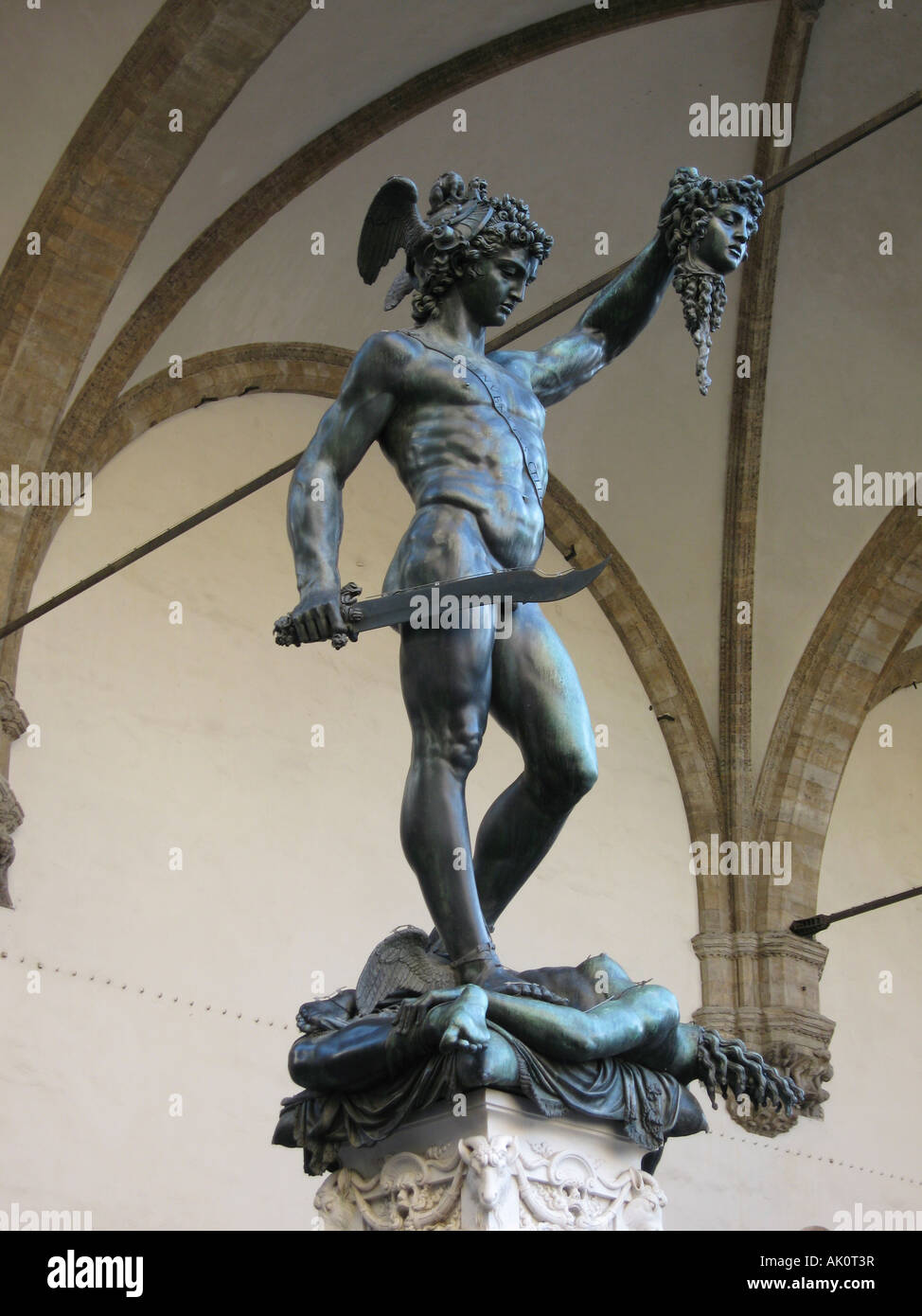 Statue de Persée Italy Firenze Banque D'Images