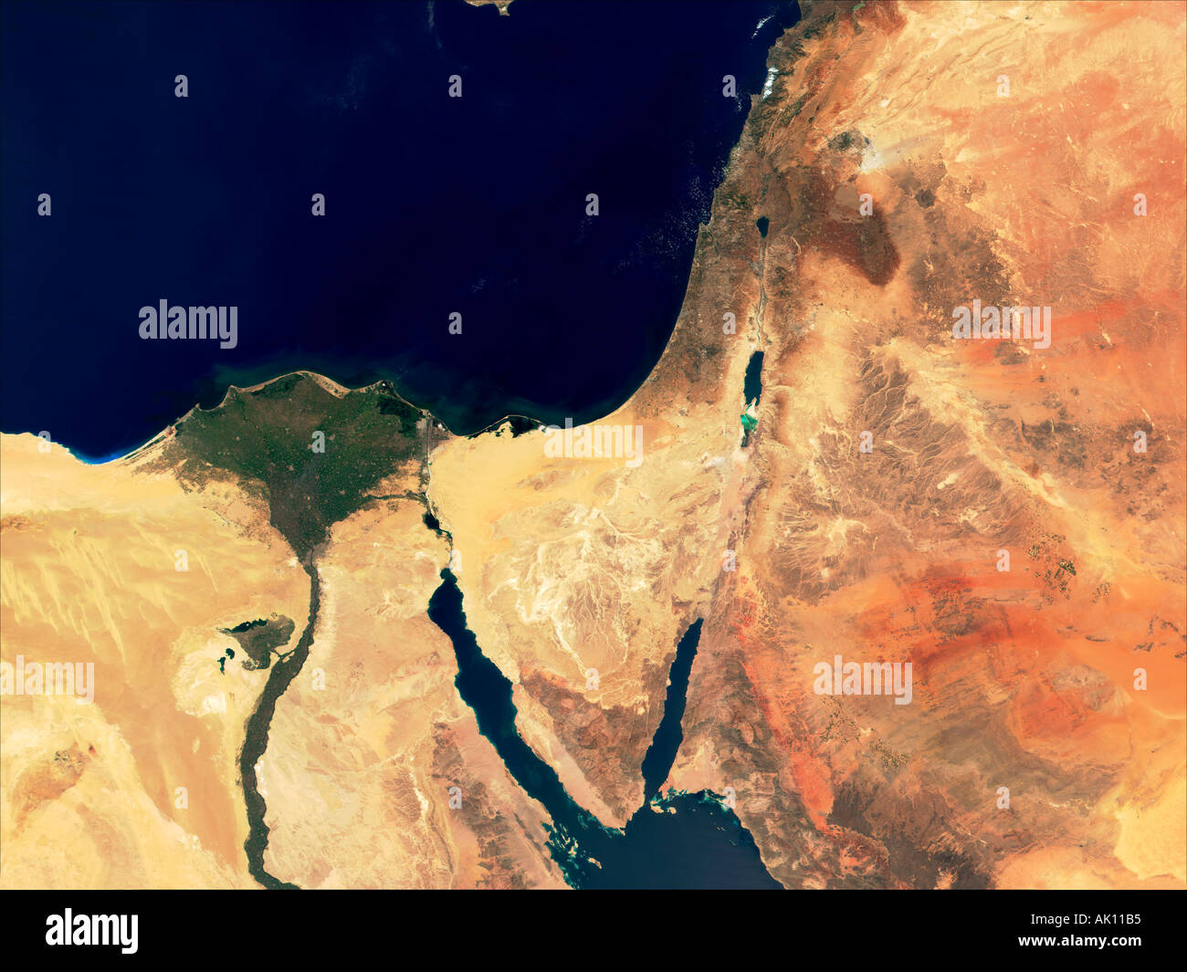 Carte Satellite du Moyen-Orient Terre de l'espace Banque D'Images