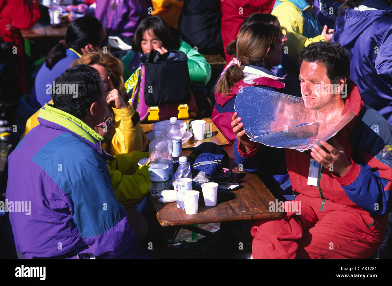 Ski Cervinia Italie Banque D'Images