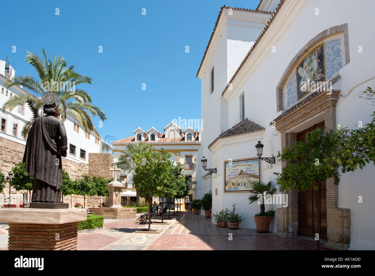 Plaza de la Iglesia, Casco Antiguo (Vieille Ville), Marbella, Costa del Sol, Andalousie, Espagne Banque D'Images