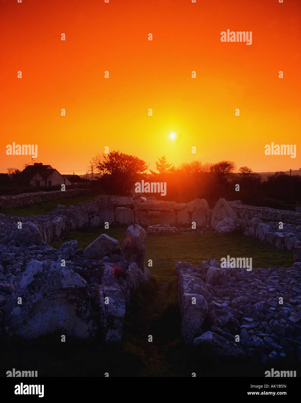 Creevykeel Court Cairn, Comté de Sligo, Irlande Banque D'Images