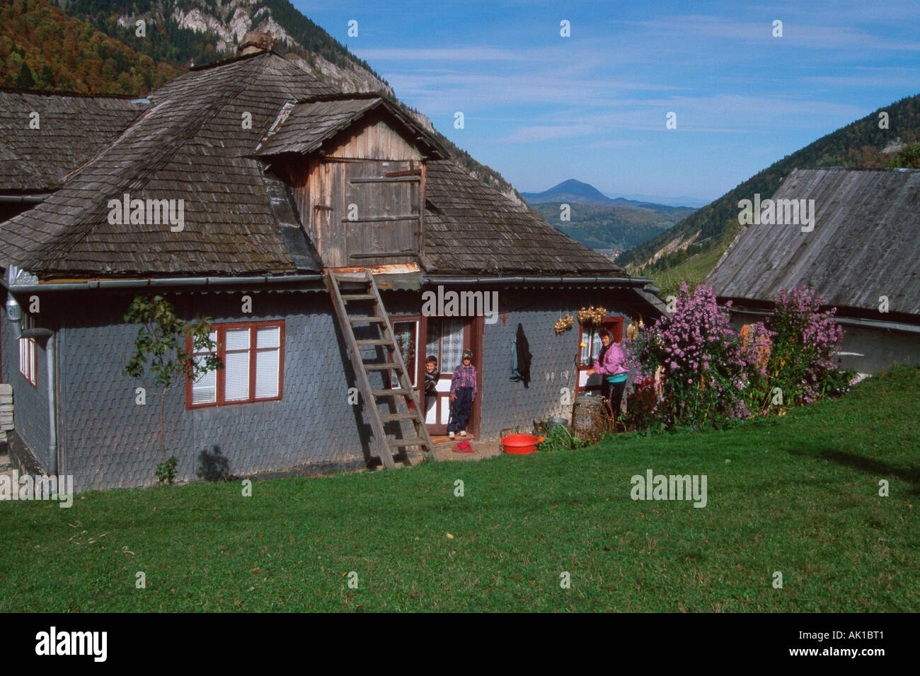 Gîte rural / Magura-Moieciu / Bauernhaus Banque D'Images