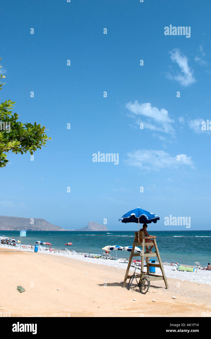 Plage à Altea, Costa Blanca, Espagne Banque D'Images