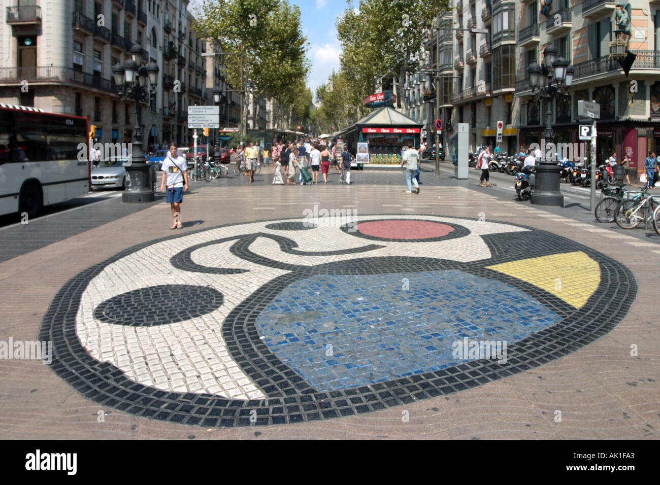 Mosaïque de Joan Miro, Rambla de Sant Josep, Las Ramblas, Barcelone, Catalogne, Espagne Banque D'Images