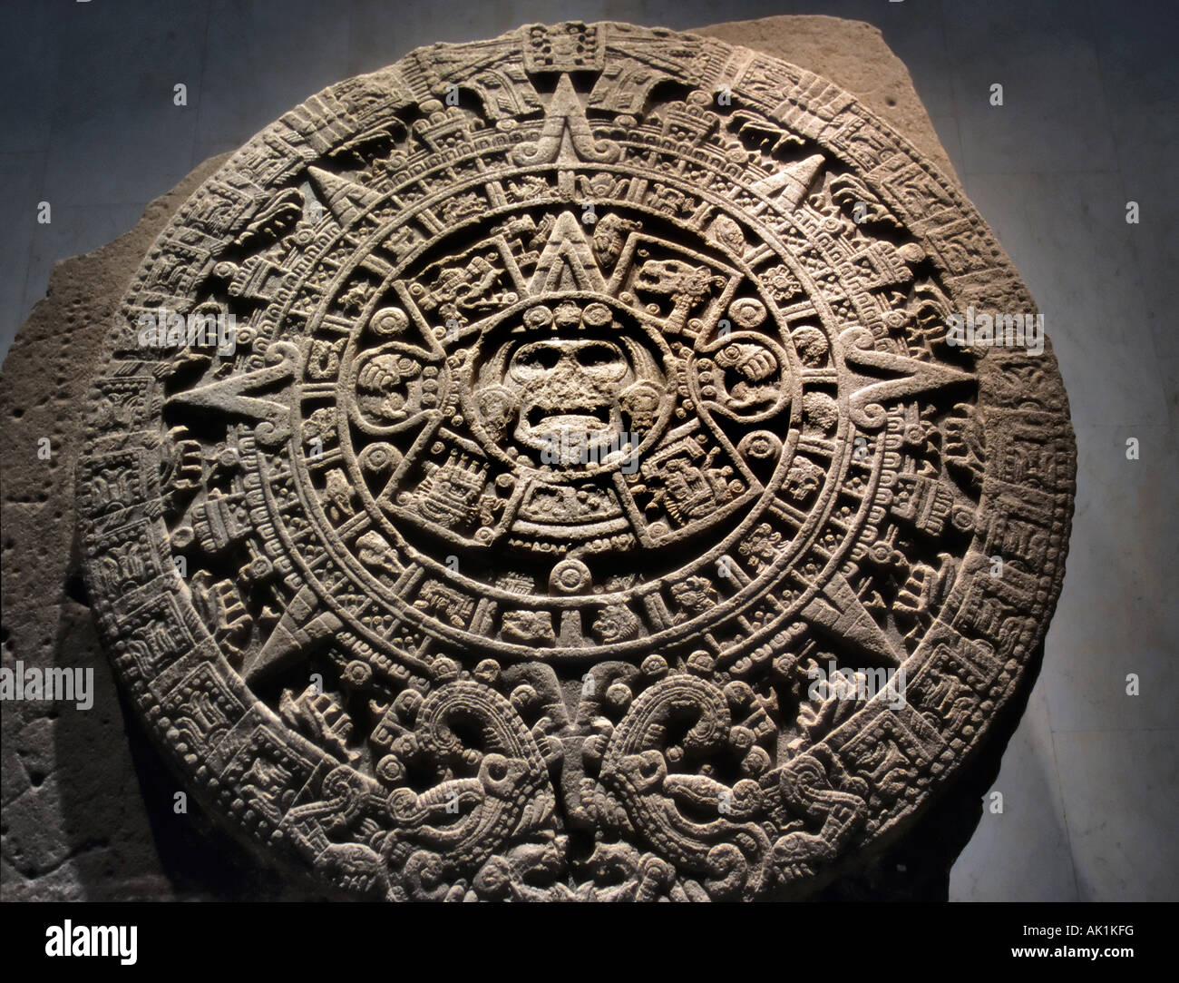Calendrier aztèque au Musée national d'anthropologie de Mexico Banque D'Images