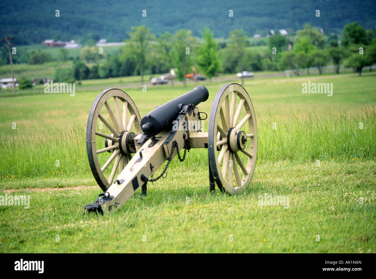 Une vue de vieux canons à New Market Battlefield Park historique dans les montagnes Blue Ridge Banque D'Images
