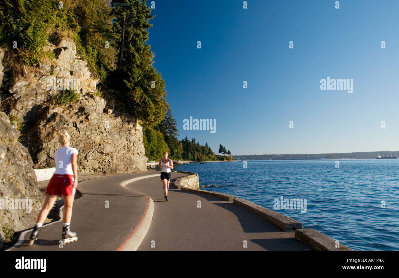 Stanley Park Seawall à Vancouver (C.-B.) Banque D'Images