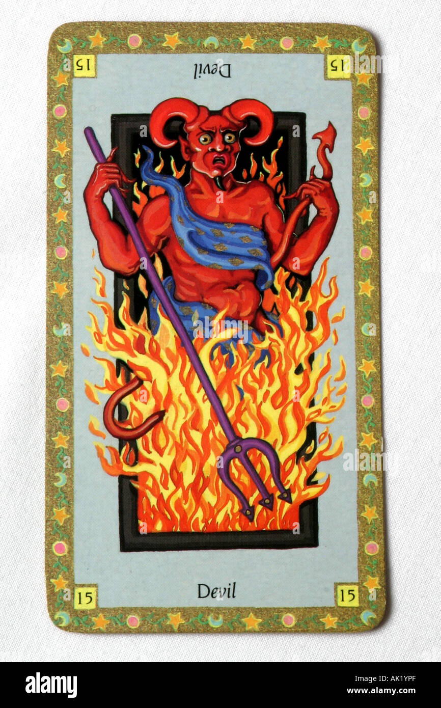 Le Diable carte de tarot. Banque D'Images