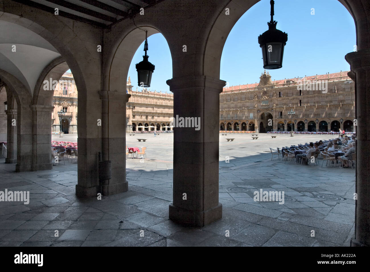 La Plaza Mayor (place principale), Salamanca, Castilla y Leon, Espagne Banque D'Images