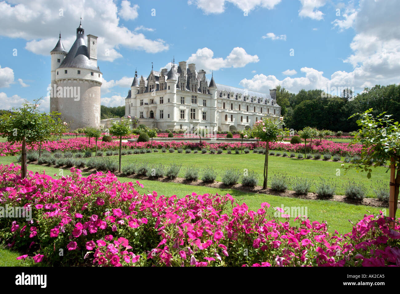 Château de Chenonceau et ses jardins, la vallée de la Loire, France Banque D'Images