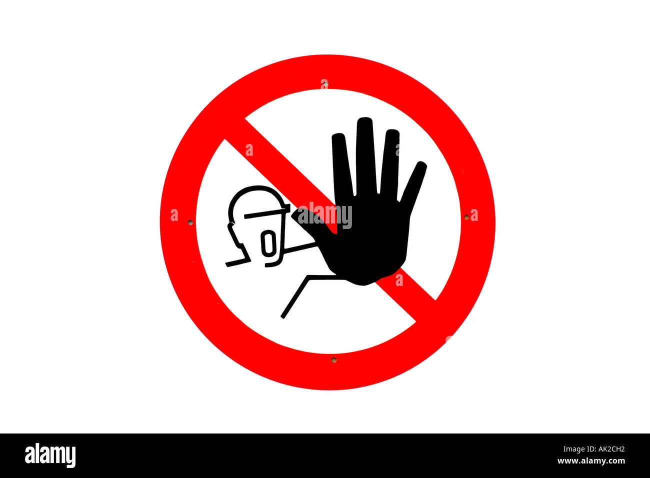 Inscrivez-vous pas d'entrée avec le symbole d'une main d'éviter Banque D'Images