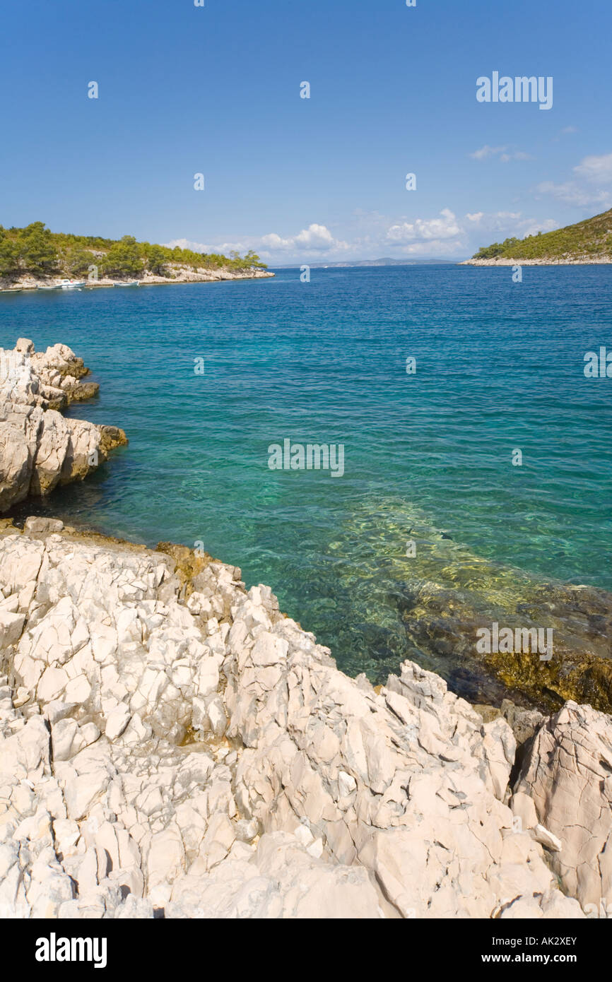 Vira Hvar island camp croate vide bay Banque D'Images