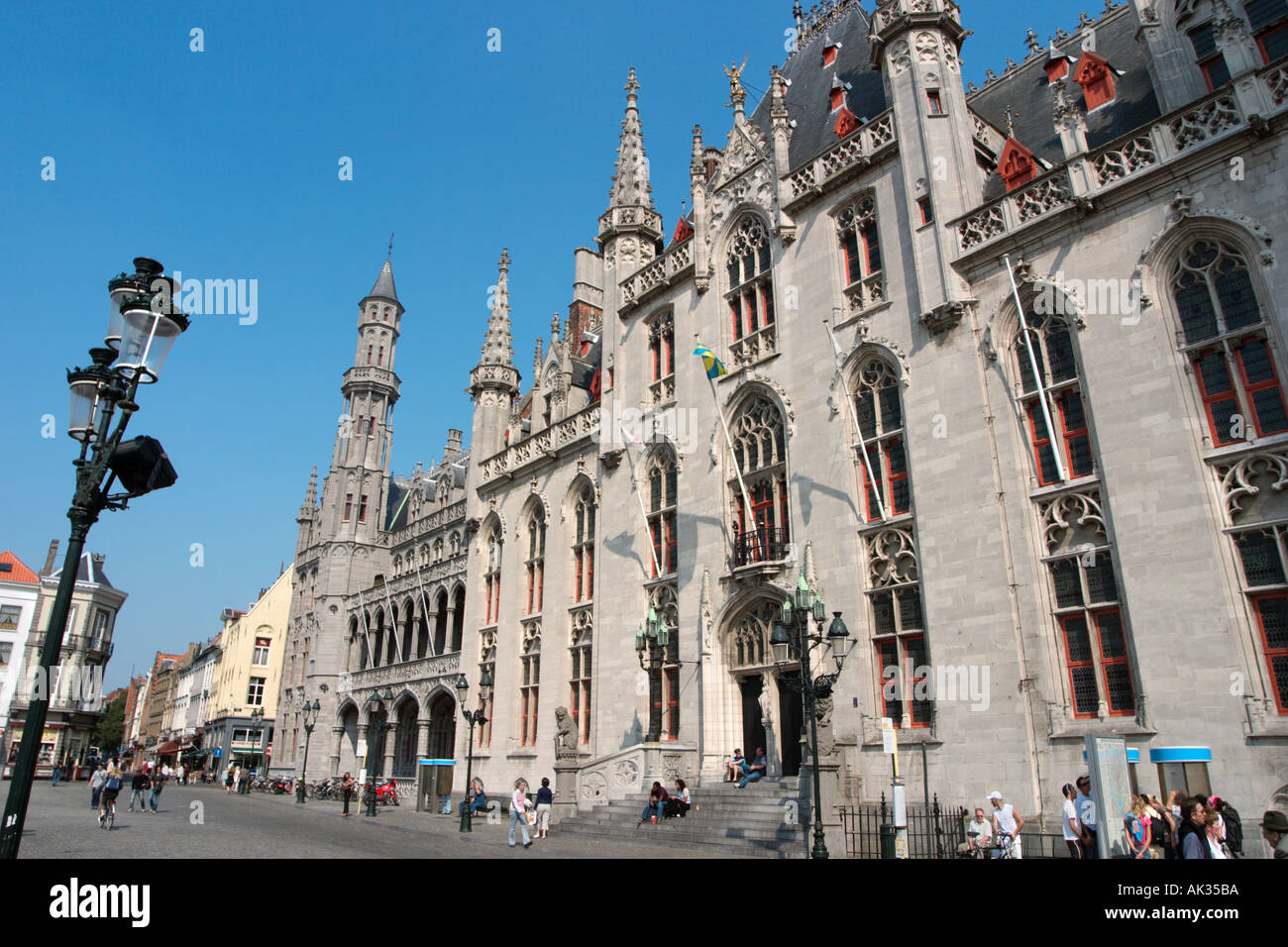 Bureau de poste dans le Markt (Grand Place), Bruges (Brugge), Belgique Banque D'Images