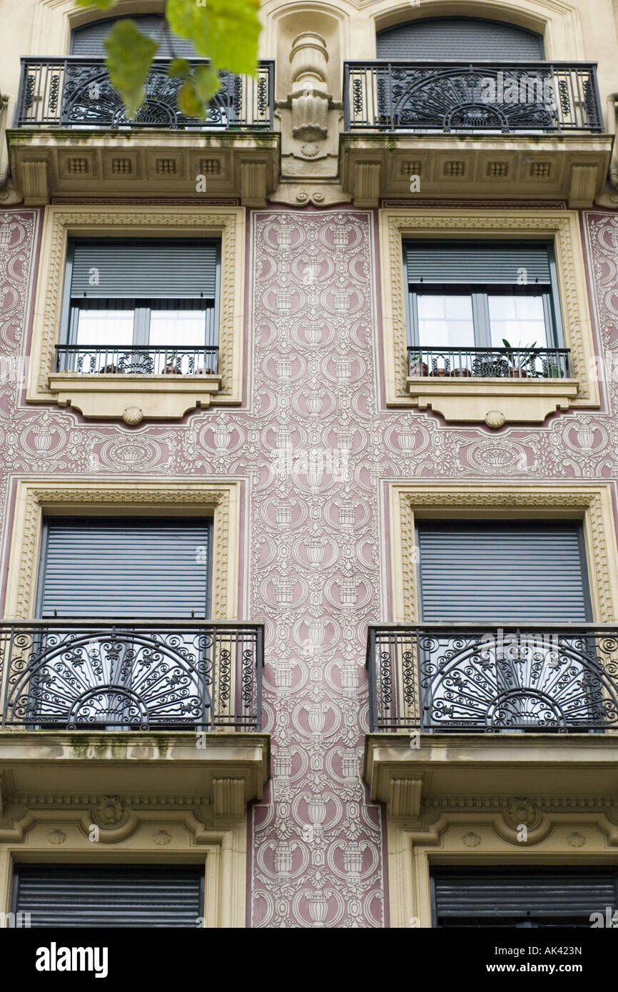 Un immeuble à appartements à Bilbao, Espagne Banque D'Images