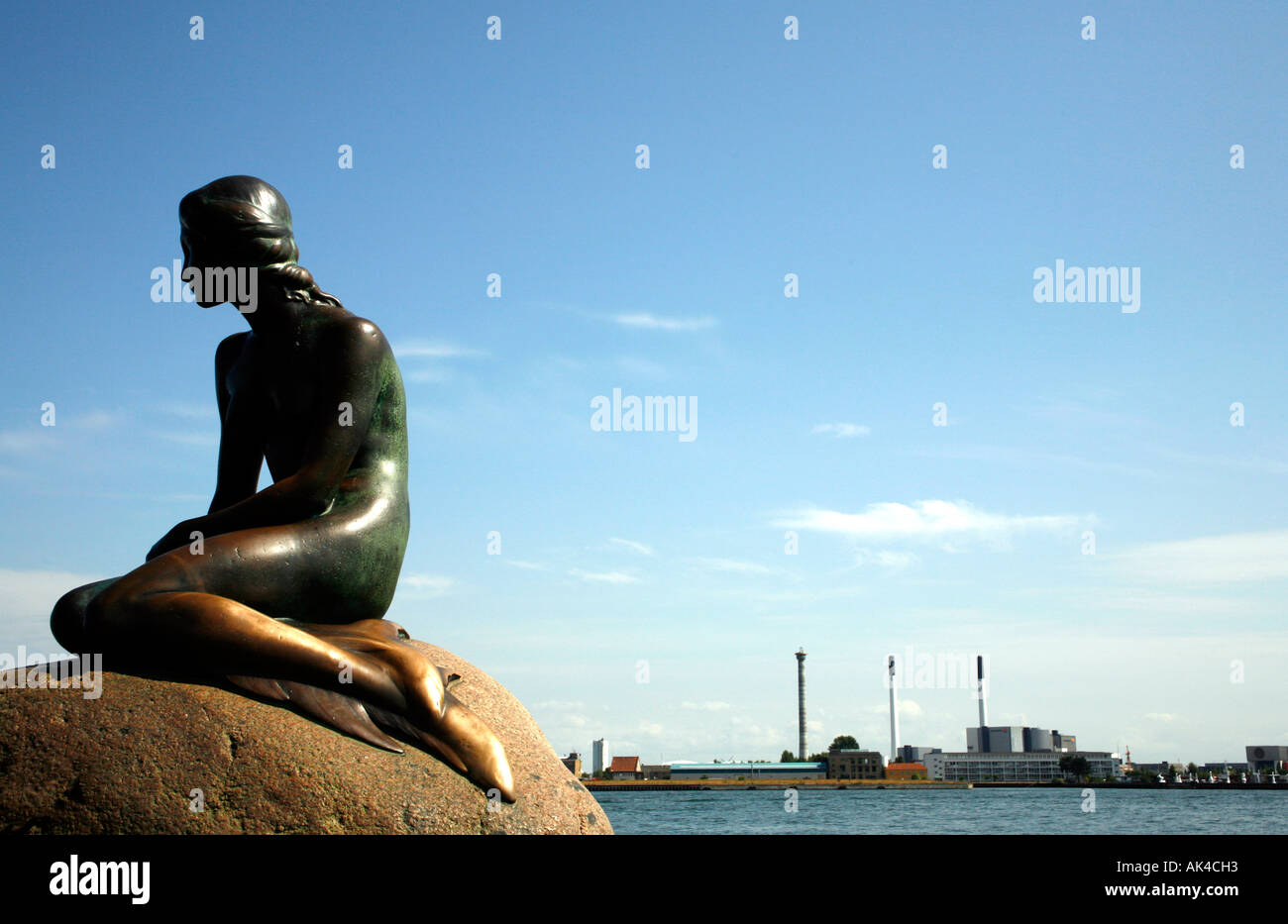 La statue de la petite sirène de Copenhague, Danemark Banque D'Images