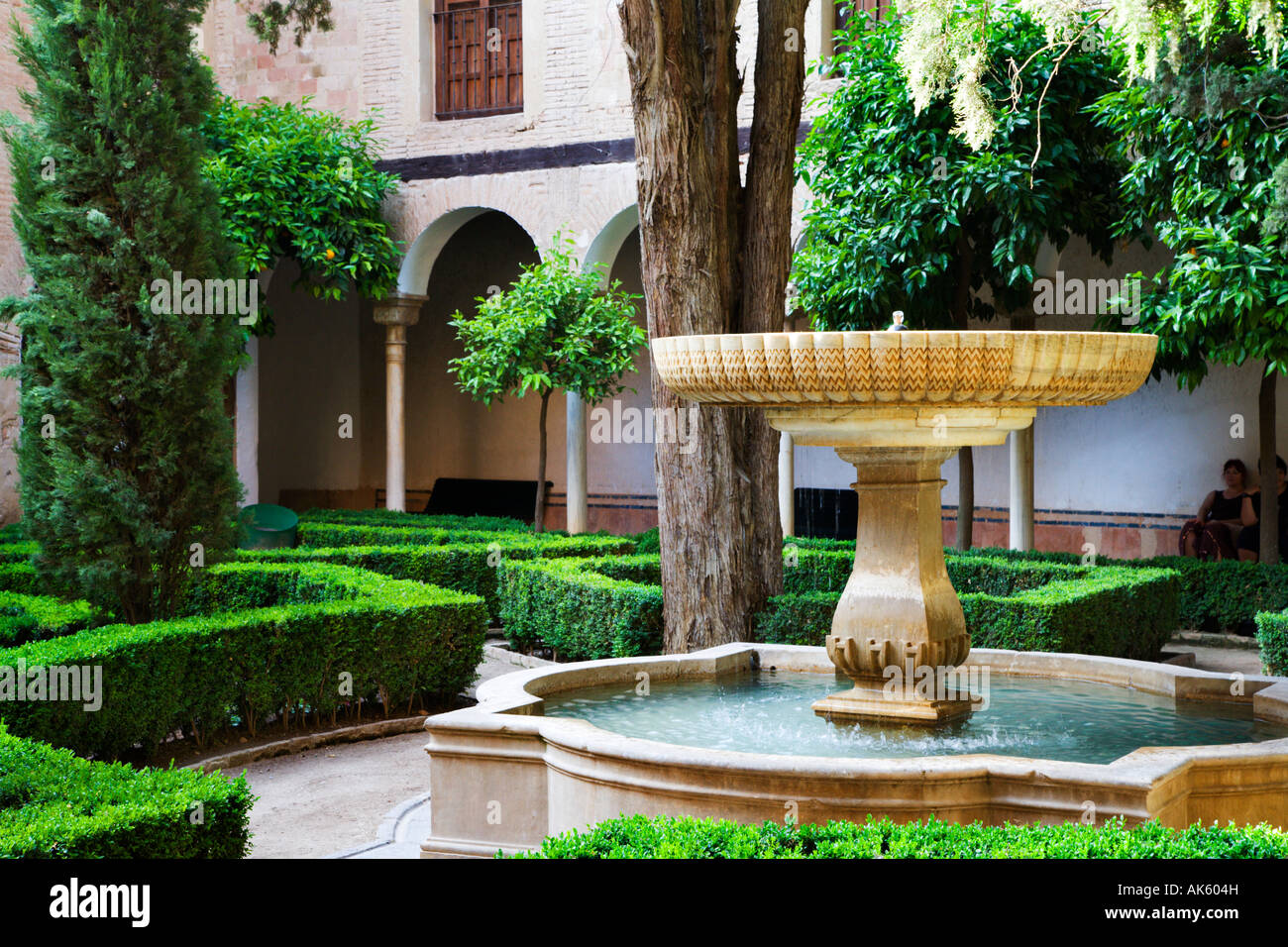 La Cour de Lindaraja Patio de los Leones de l'Alhambra Grenade Espagne Banque D'Images