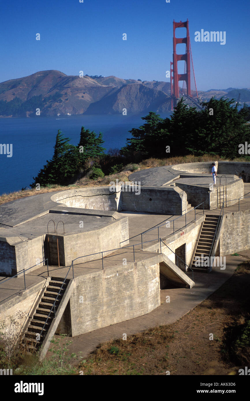 La Californie, San Francisco, la batterie de défense côtière, Presidio, GGNRA Banque D'Images