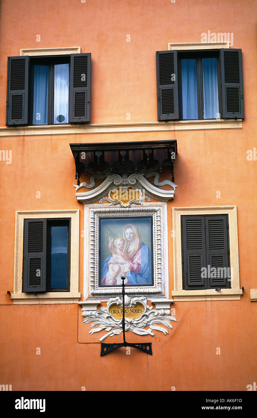 Piazza Navona Rome Italie plaque enfant vierge de construction Banque D'Images