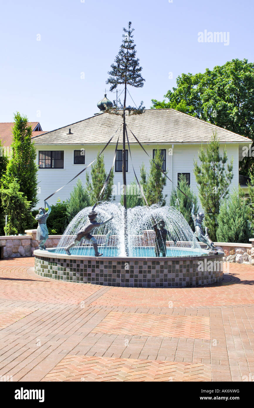 L'aire de fontaine à Frankenmuth Michigan MI Banque D'Images