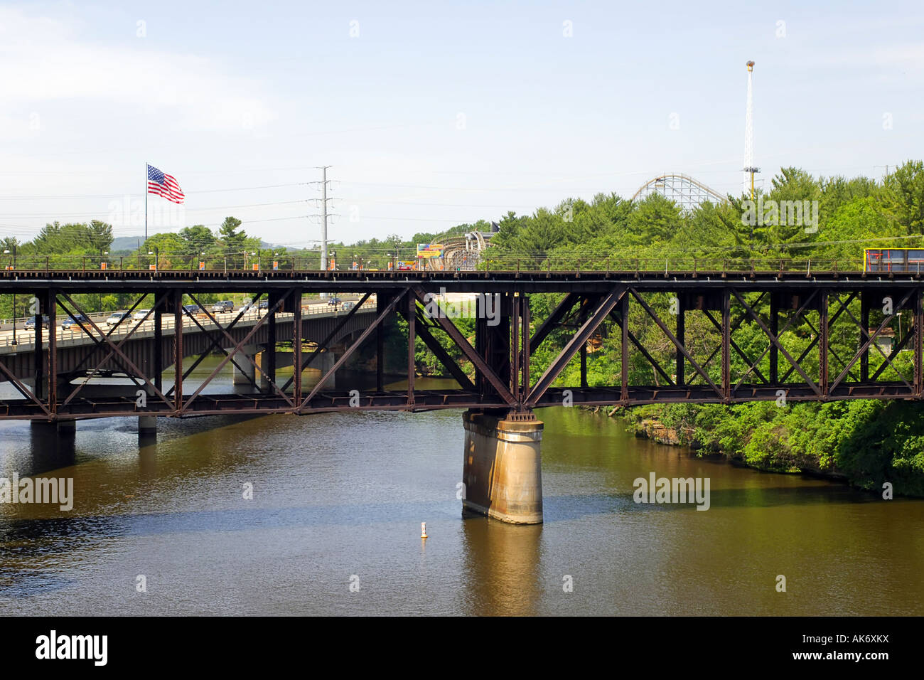 Pont sur la rivière Wisconsin Dells au WIFI Banque D'Images