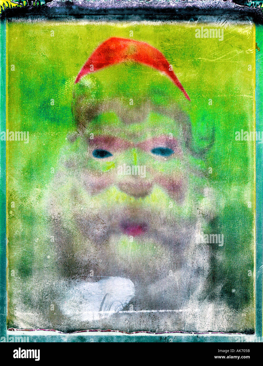 Tête de Père Noël Joyeux Noël négatif Polaroïd ©mak Banque D'Images